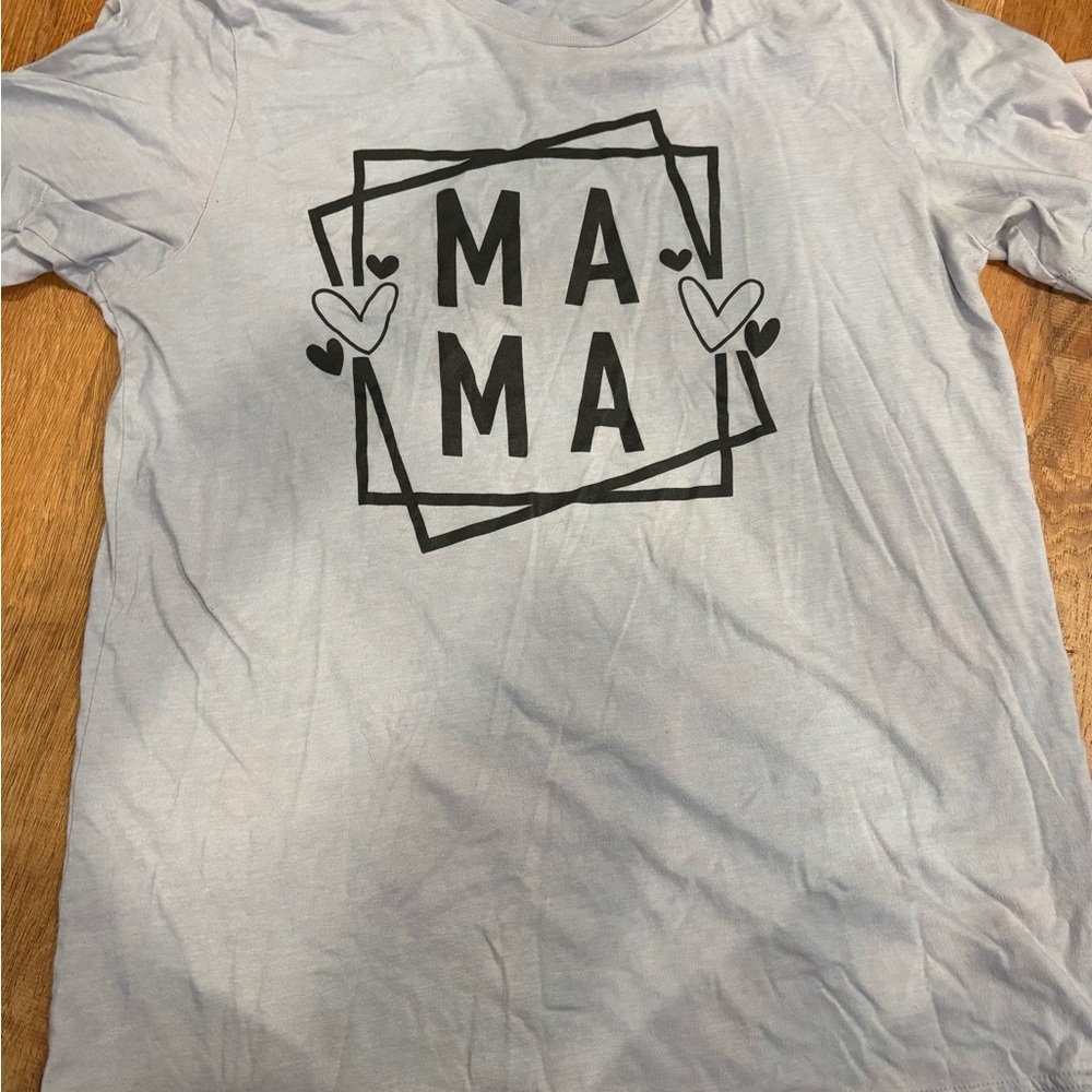 Gildan Light Blue MAMA Graphic Short Sleeve Tee